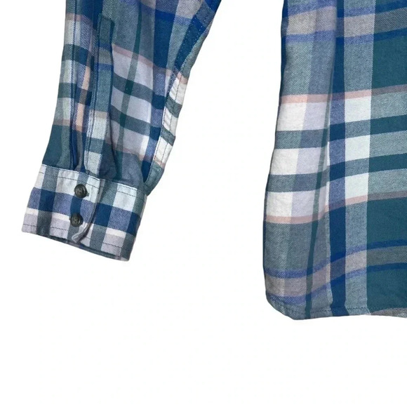 Eddie Baur Blue Classic Fit 100% Cotton Plaid Flannel Size Large - Picture 3 of 9